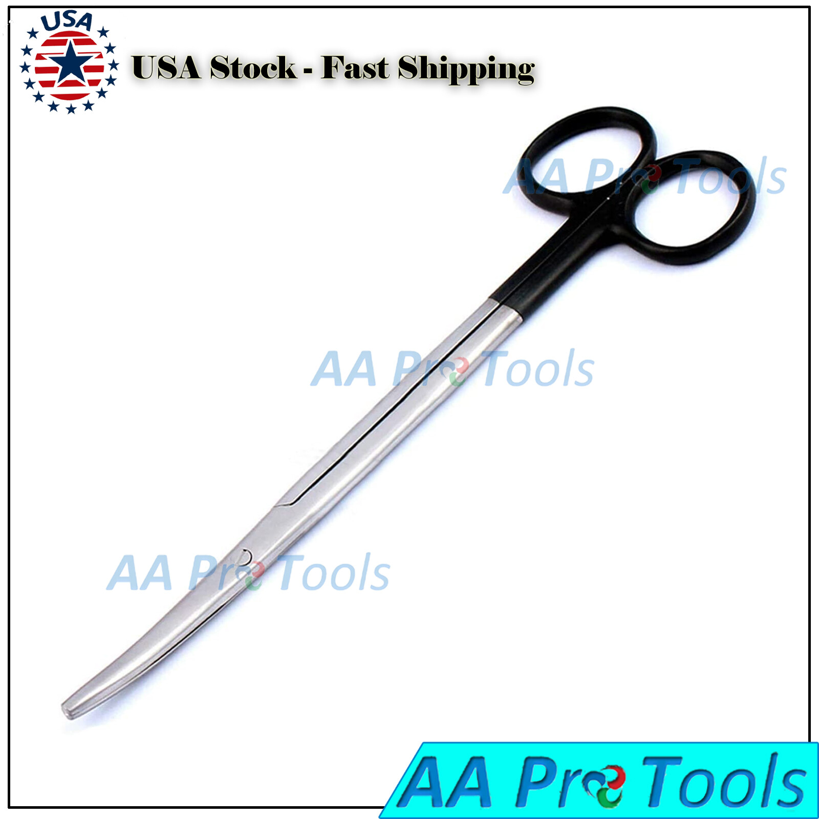 2 Pcs SuperCut Metzenbaum Scissors 5.5″ / 18cm Straight and Curved Black Handle