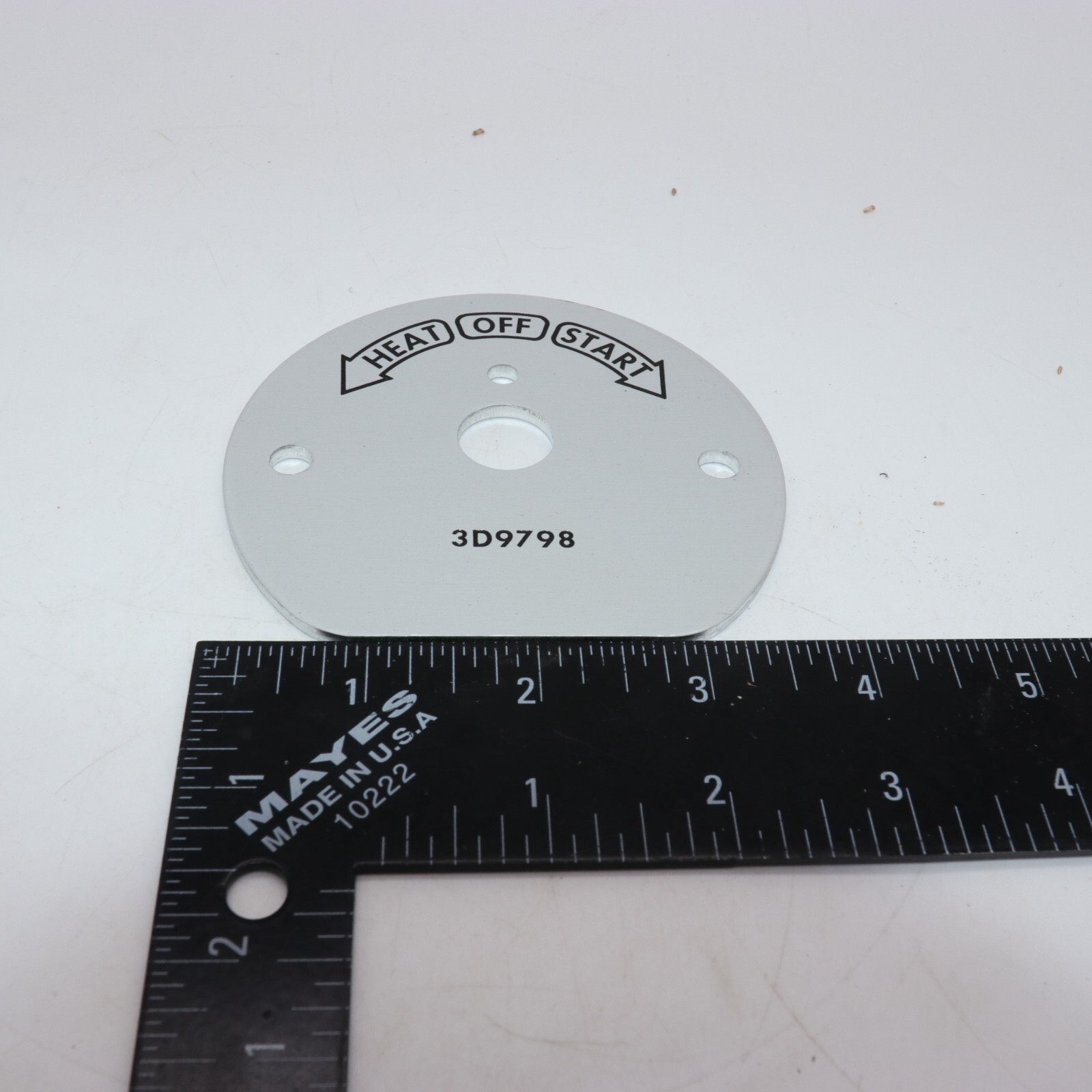 Caterpillar 3D9798 Switch Plate HEAT OFF START Indicator OEM CAT Dash Label NOS