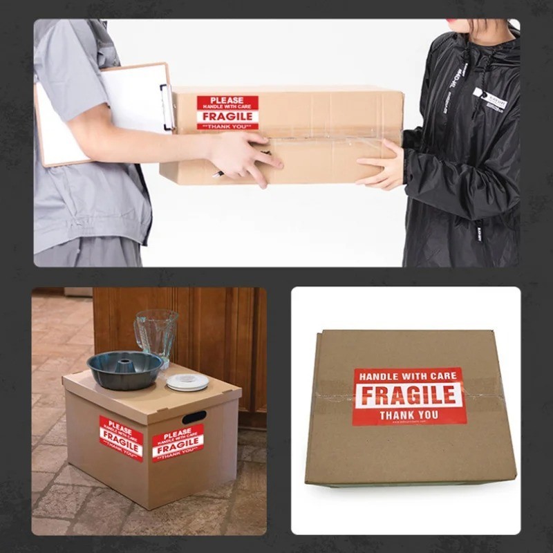 250 Fragile Warning Stickers Roll English Label Adhesive Shipping Labels