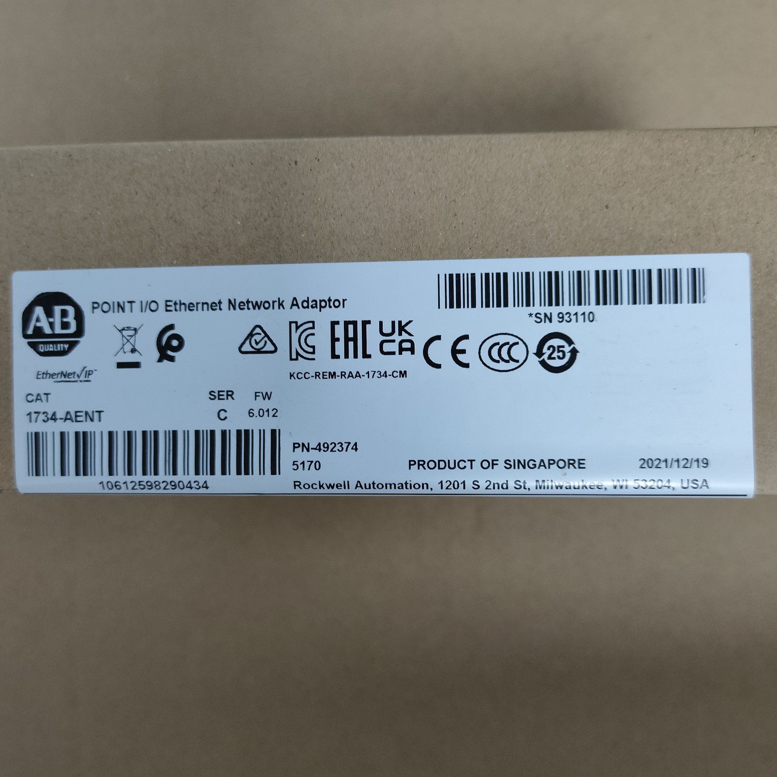 New Sealed AB 1734-AENT SER C POINT I/O Ethernet Network Adaptor 1734-AENT /C
