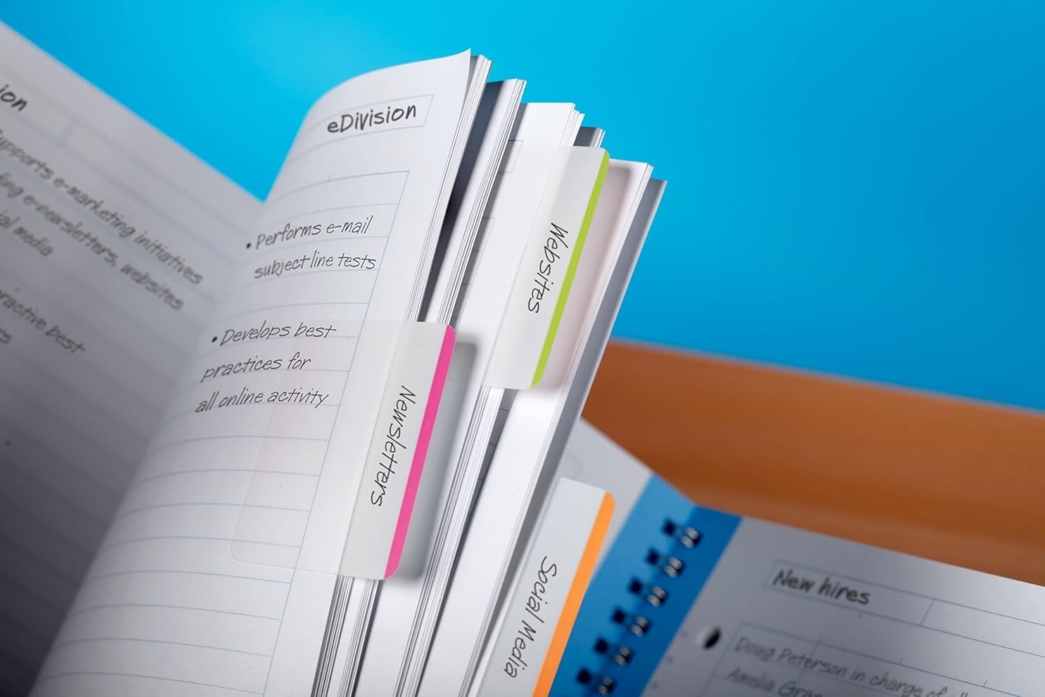 2 Inch x 1.5 Inch Repositionable Bookmark Tabs Assorted Bright Colors 24 Pack