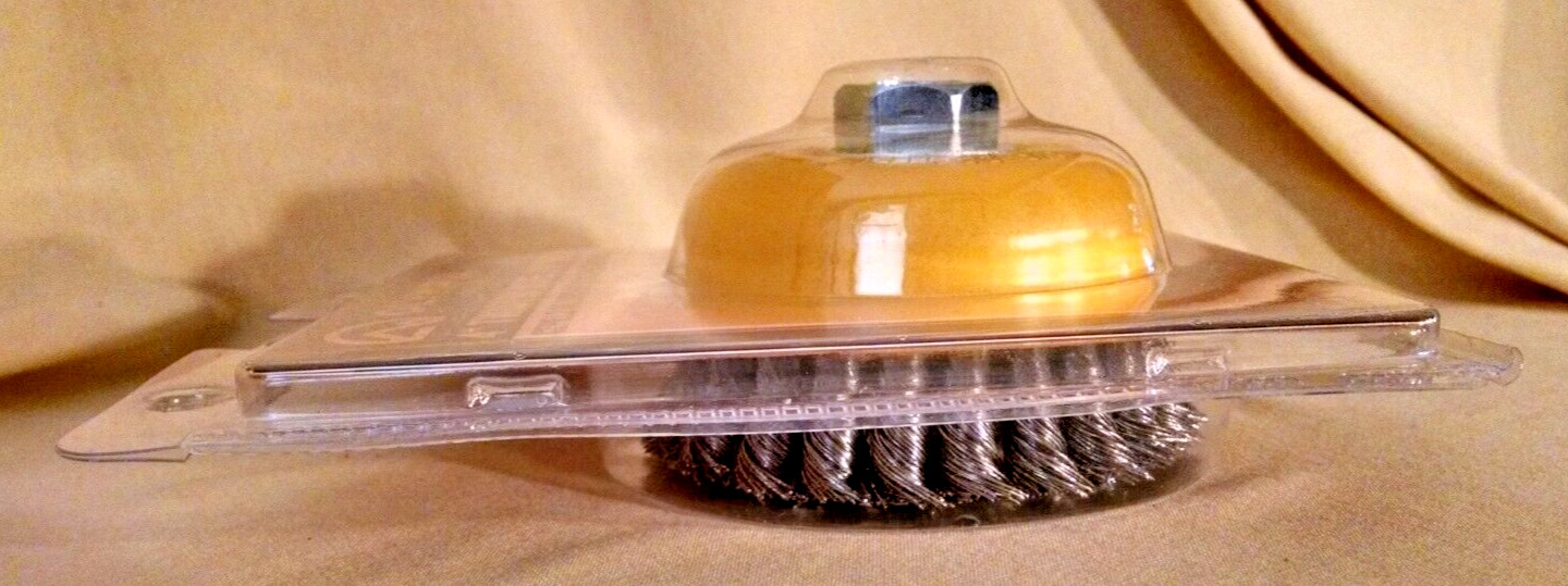 TWISTED WIRE CUP BRUSH 4 INCH NEW OLYMPIA TOOLS 400-509-0796 0.5 MM RPM 8500.
