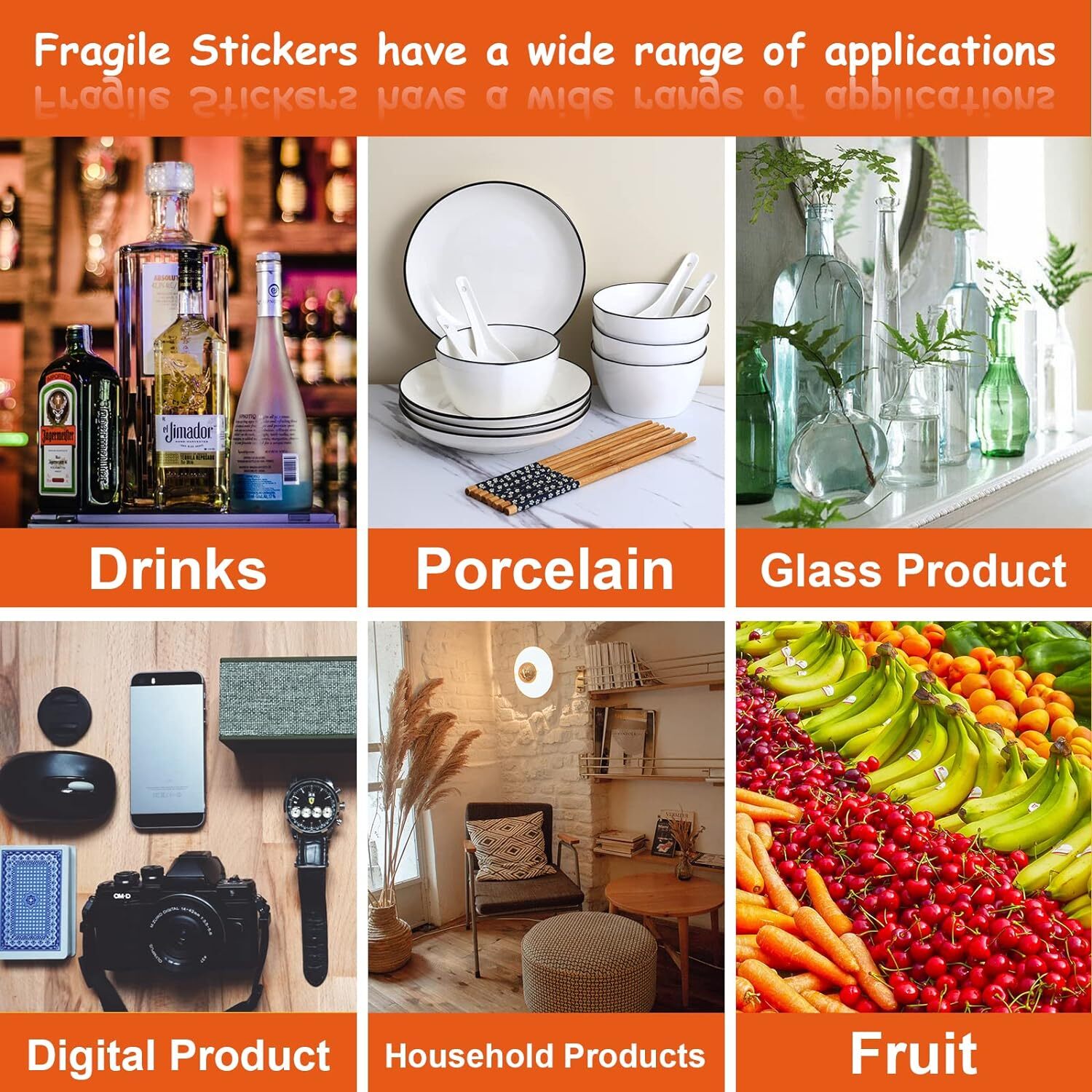 500 Fragile Stickers 2×3 Fragile Label Sticker Handle With Care Mailing – 1 Roll
