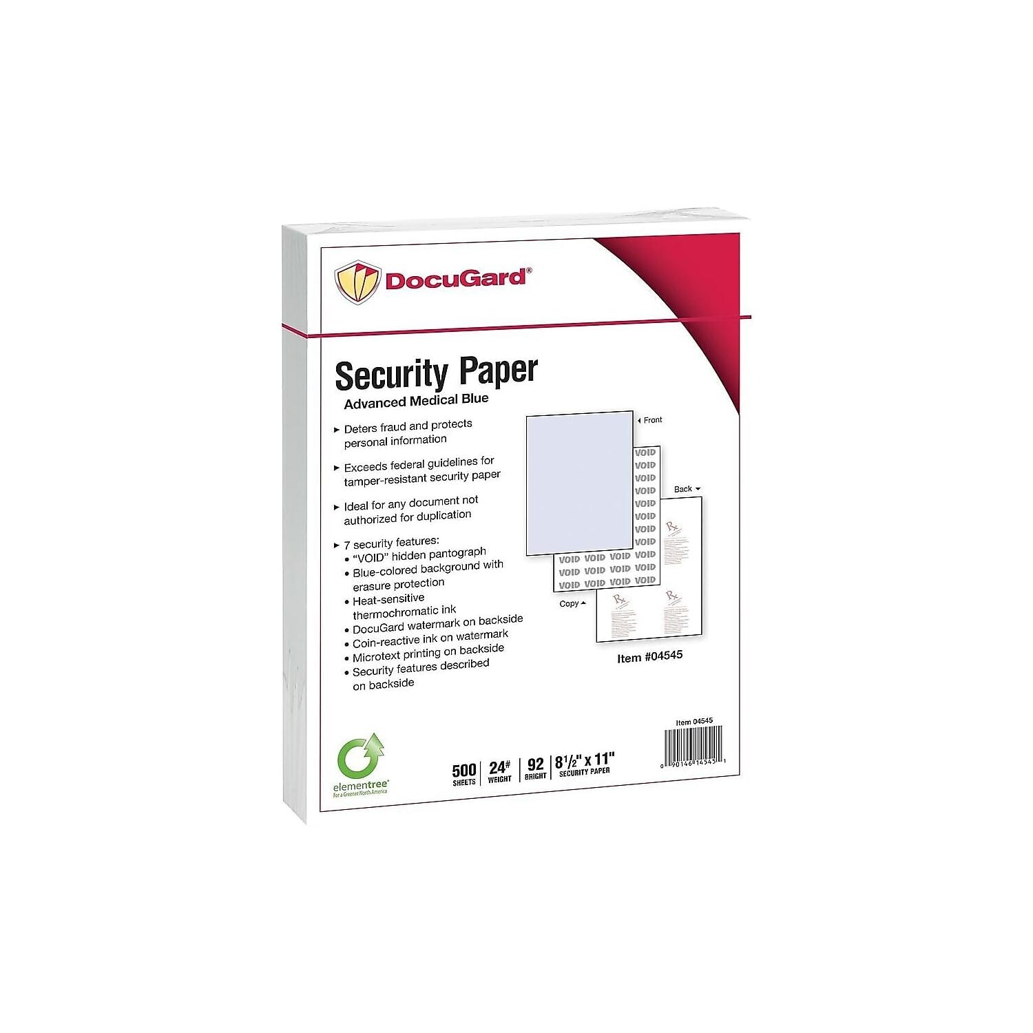 DocuGard Advanced Blue Security Paper, 7 Features, 8.5 x 11 Inches, 24 lb, 25…