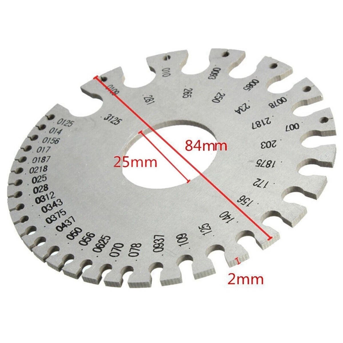 2PCS Sheet Metal Gauge Thickness Gage Wire Gauge Measuring Tool Stainless Steel