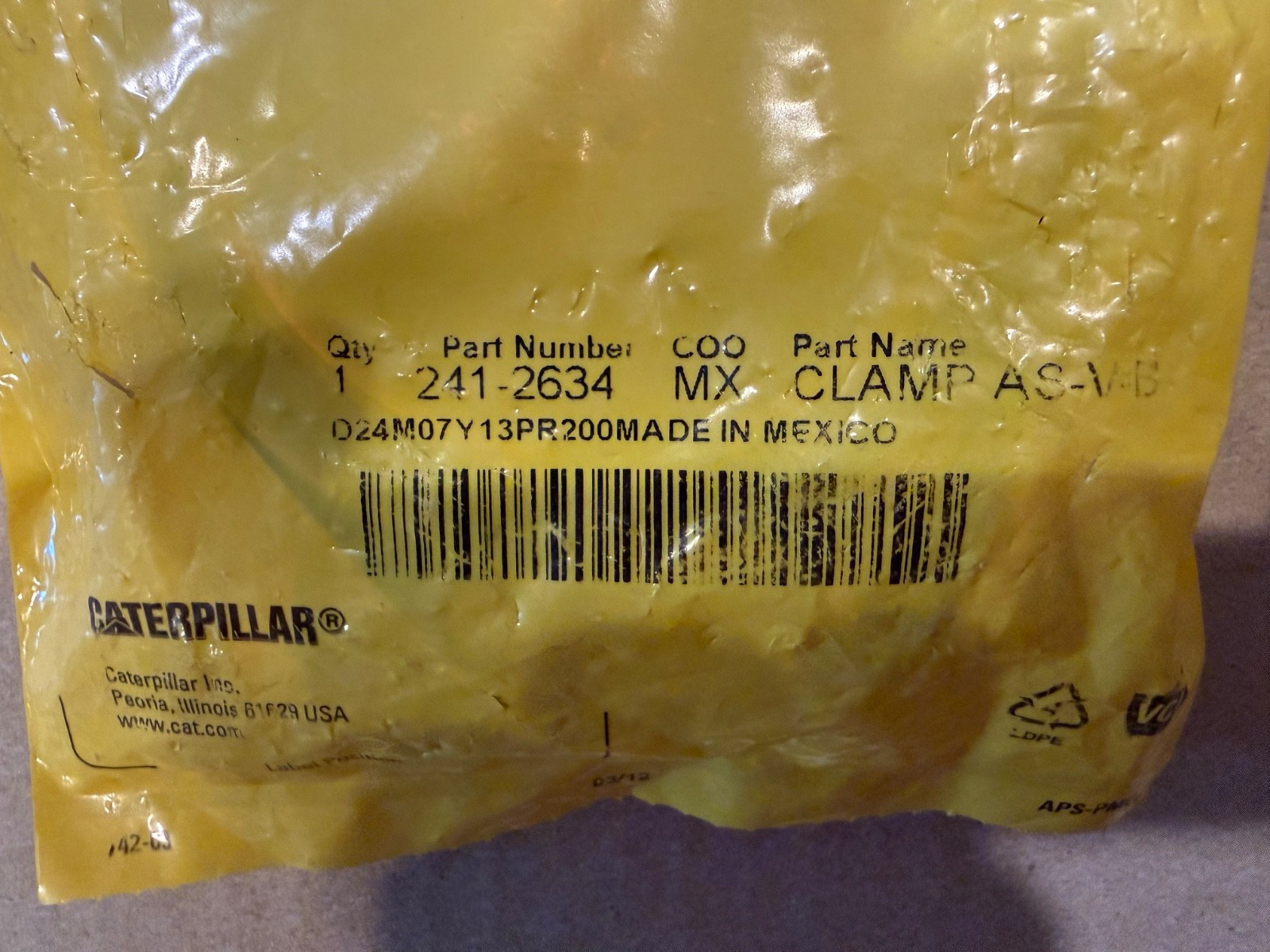 (Lot of 3) Caterpillar Clamp AS-V-B Turbo Line V-Band Diamater 82.3mm 241-2634