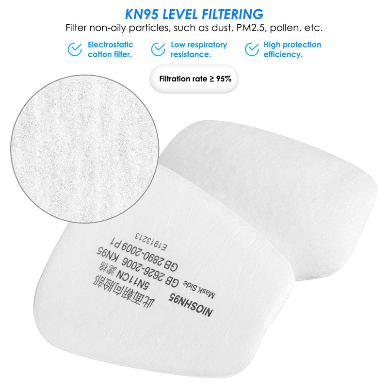 20PC 3701 Cotton Filter Safety Protect Replacement For 3200 Respirator Mask