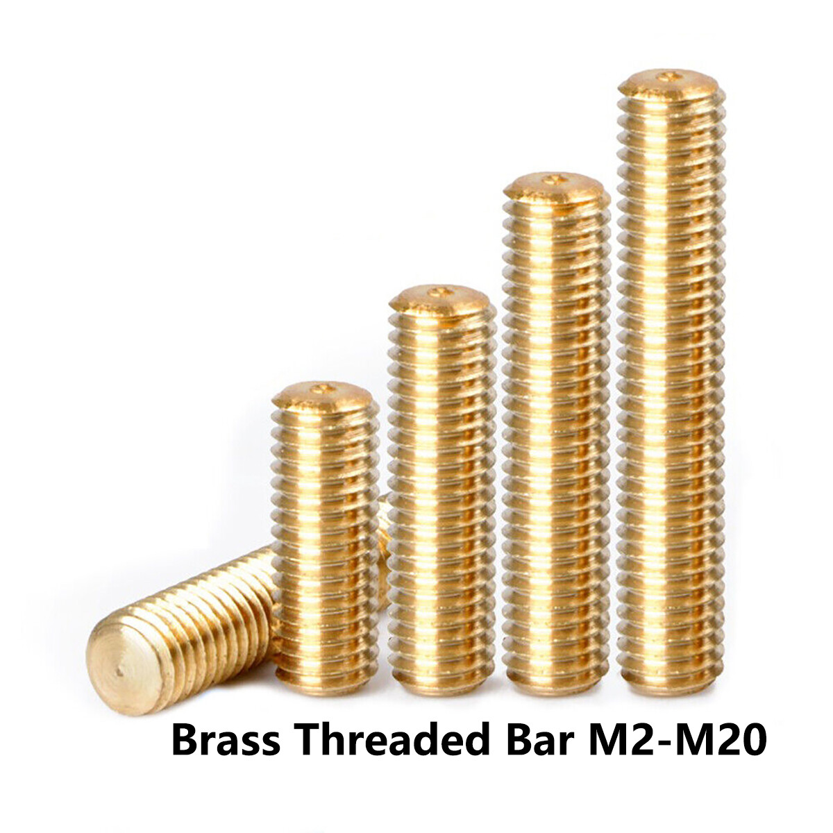 2mm 2.5mm 3mm 4mm 5mm 6mm – 20mm BRASS THREADED ROD Studding Studs Bars DIN976