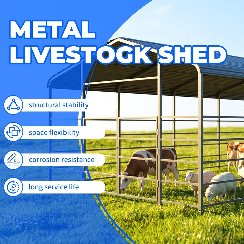 13x20ft Galvanized Metal Livestock Shelter Cattle Shed Steel Barn Horse Goat She