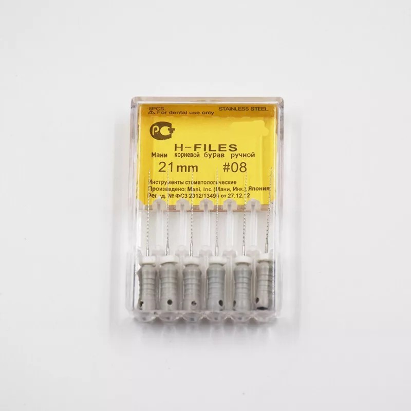 6 Pcs/Pack Endodontic Dental Endo Stainless Steel Root Canal H-Files 21/25/31mm