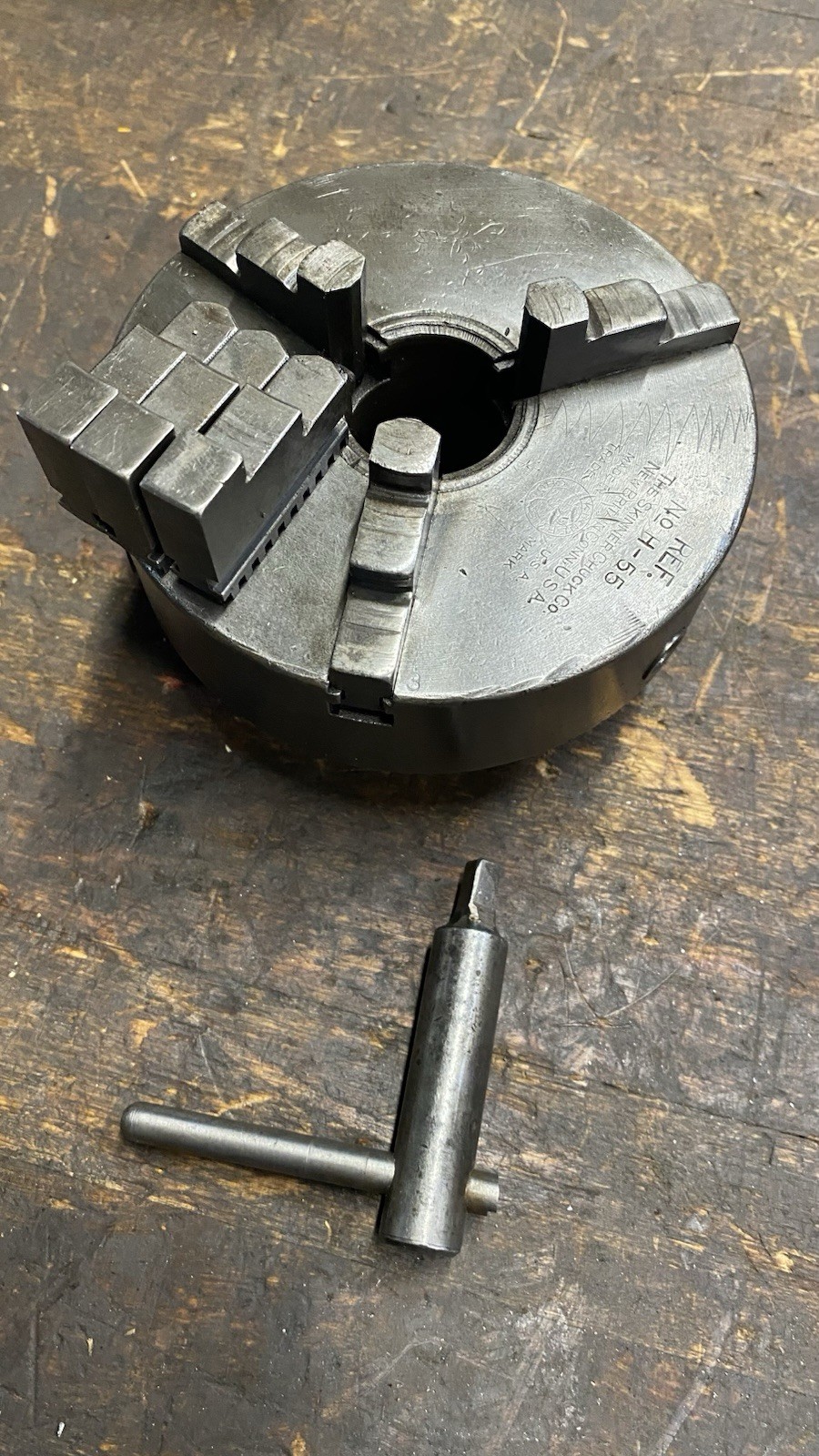 5” Skinner Lathe Chuck 3 Jaw Scroll Chuck Hardinge Taper Lock Mount