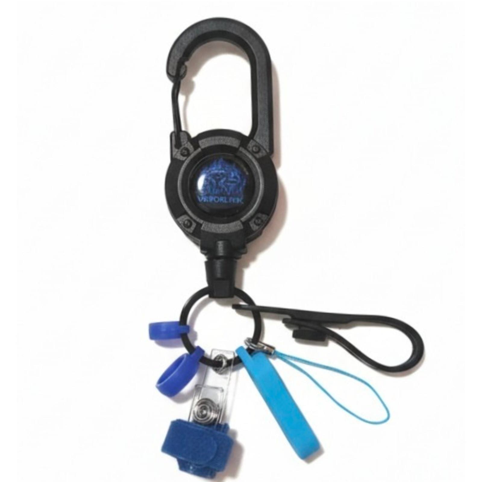 BLUE Vaporlink Leash Heavy-duty Retractable Carabiner Keychain Anti-Lost/Theft