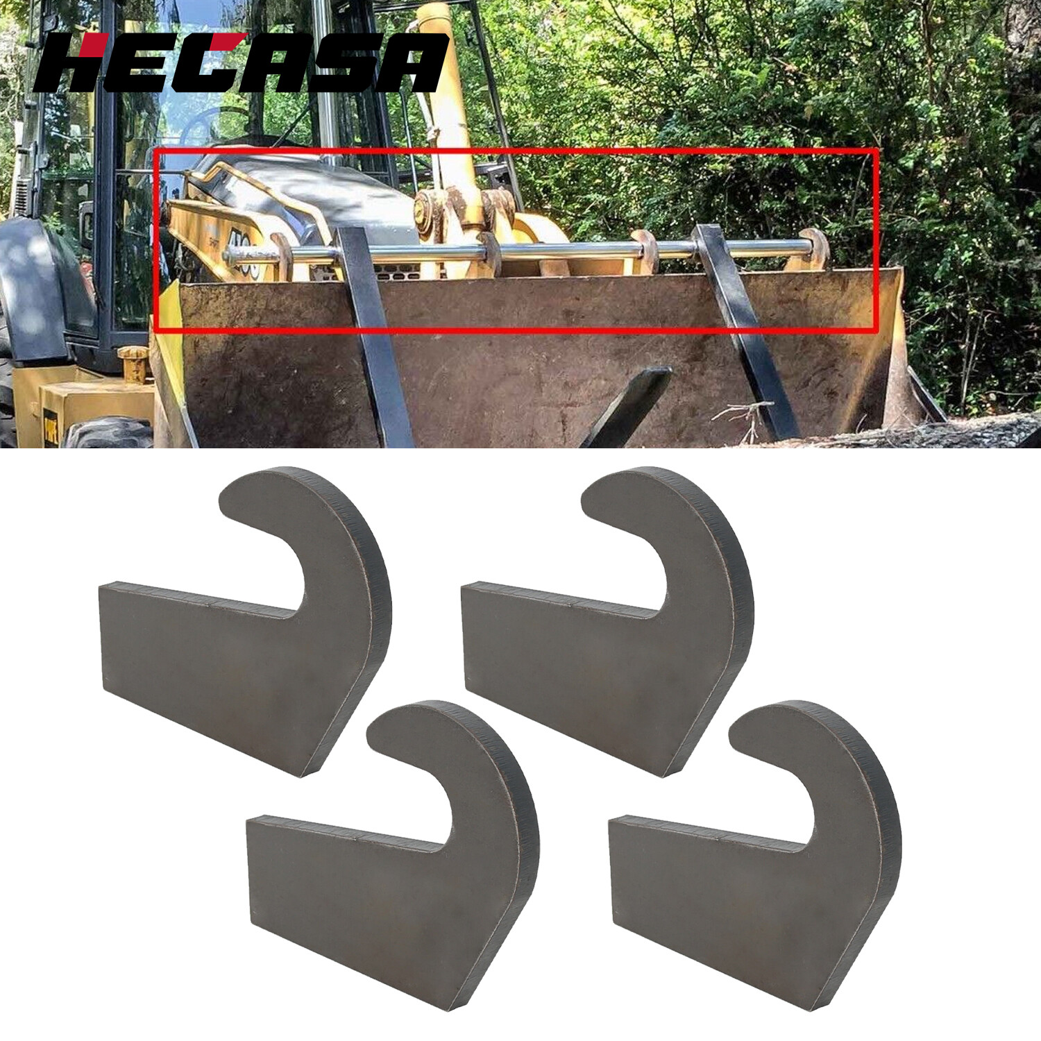 4X Steel Mounting Brackets For Pin Type Over The Bucket Loader Pallet Forks