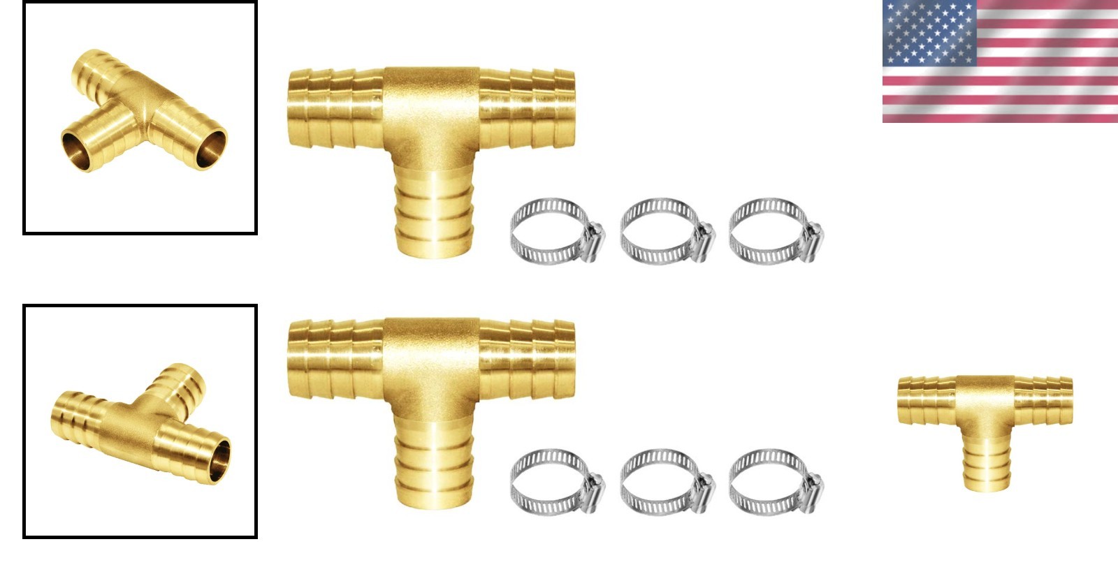Precise 5/8″ Brass 3-Way Tee Fittings – Leak-Proof, High-Temp Resistant Design