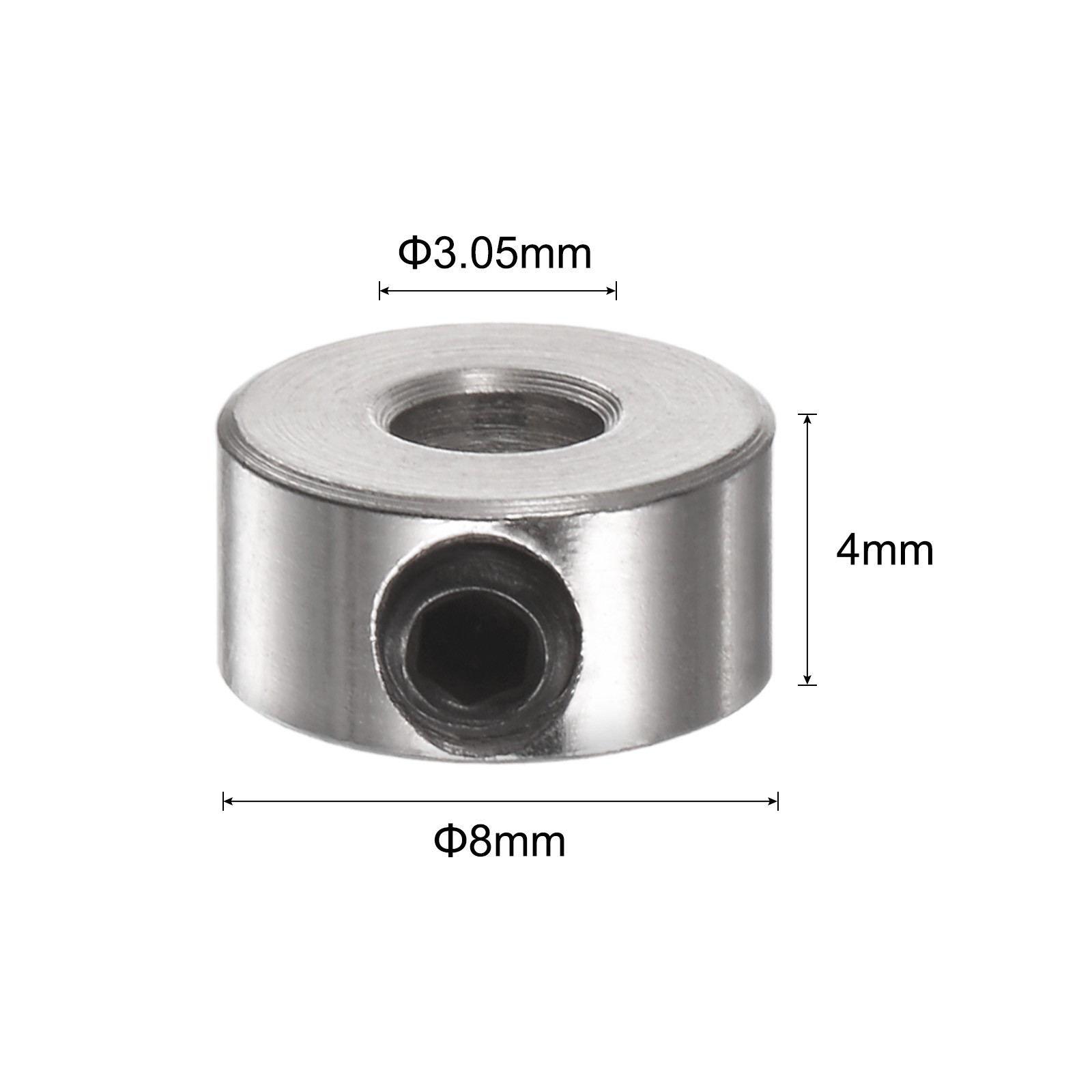 10pcs Set Screw Collars 3.05mm ID 8mm OD 4mm Width Gear Stopper Wheel Collar
