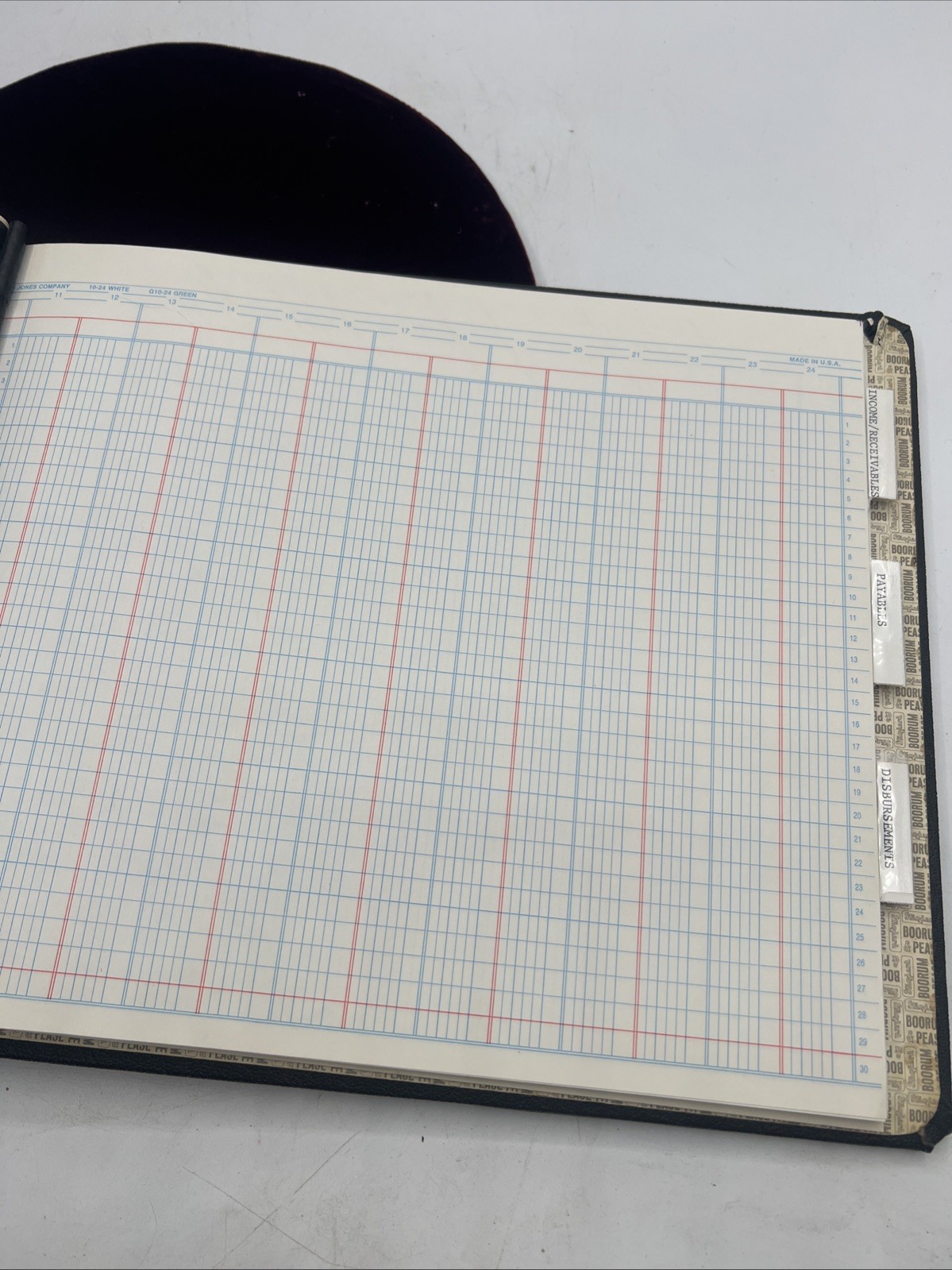 Standard Boorum & Pease Made in USA No. 6215 1/2 B Two Post Hinge Ledger Paper