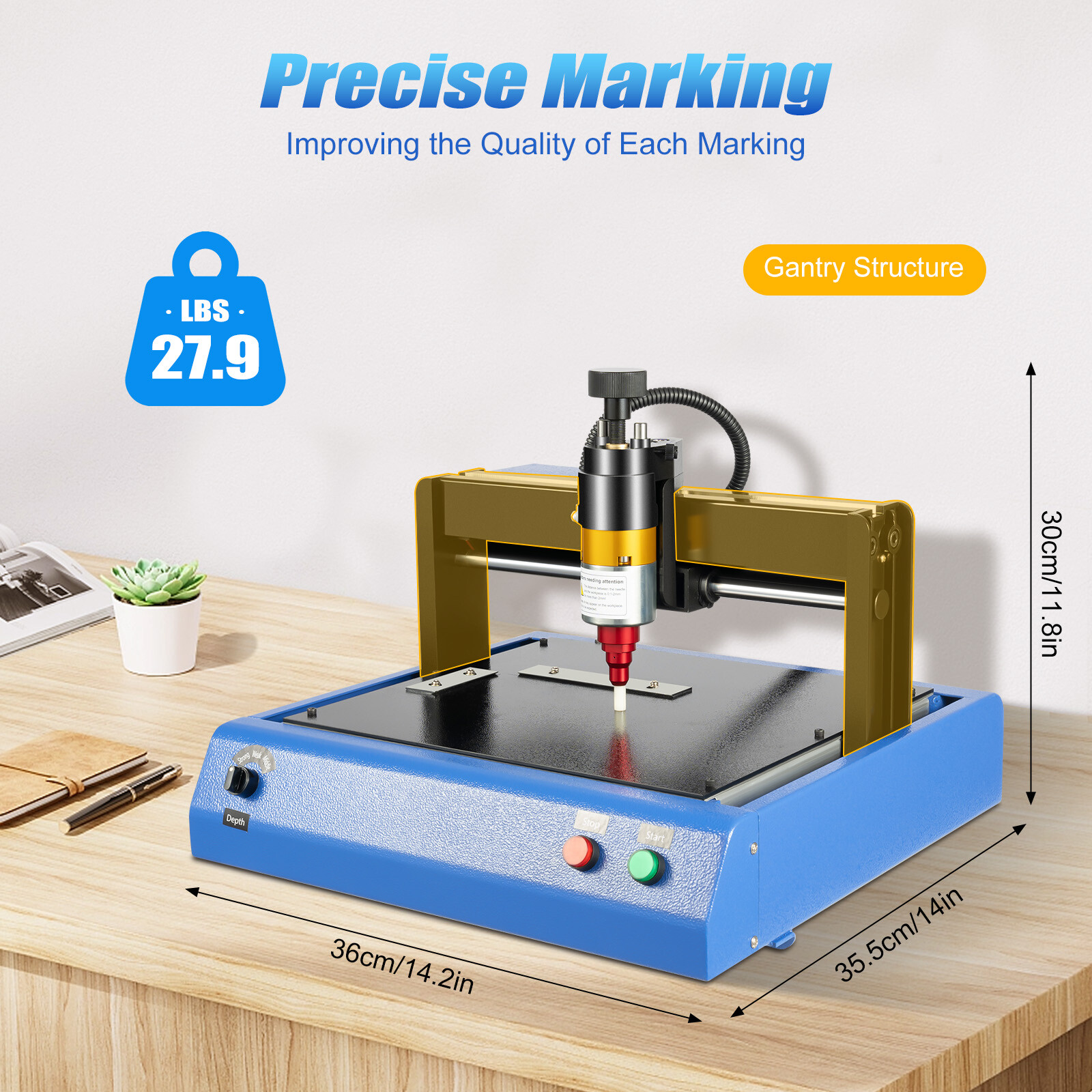 110V Electric Metal Marking Machine Dot Peen 200x150mm For Number Letter Label