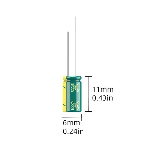 10 Pack 35V 100uF Premium Quality Low ESR Electrolytic Capacitors 6x11mm 35Volt