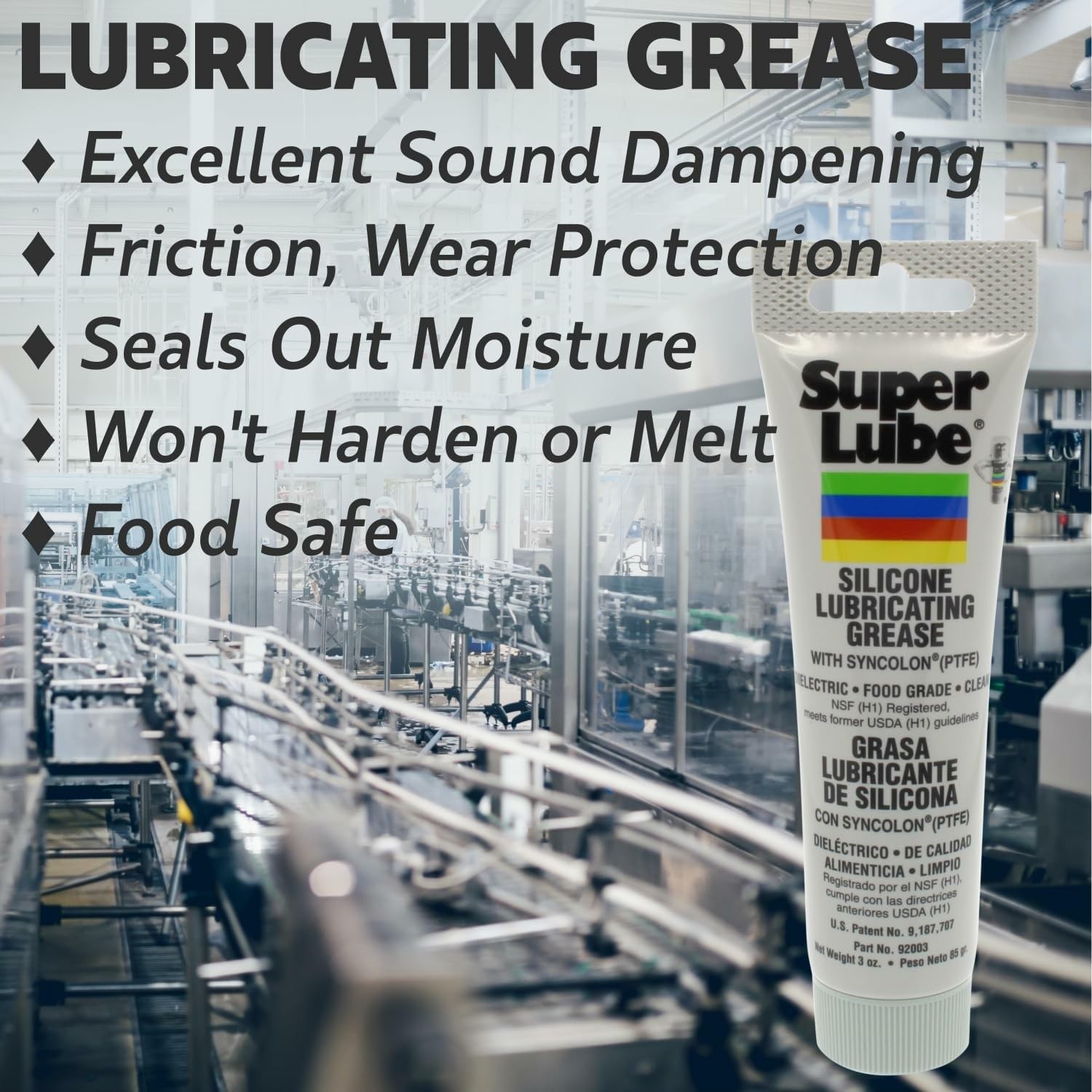 92003 Silicone Lubricating Grease With Ptfe 3 Oz Tube Translucent White