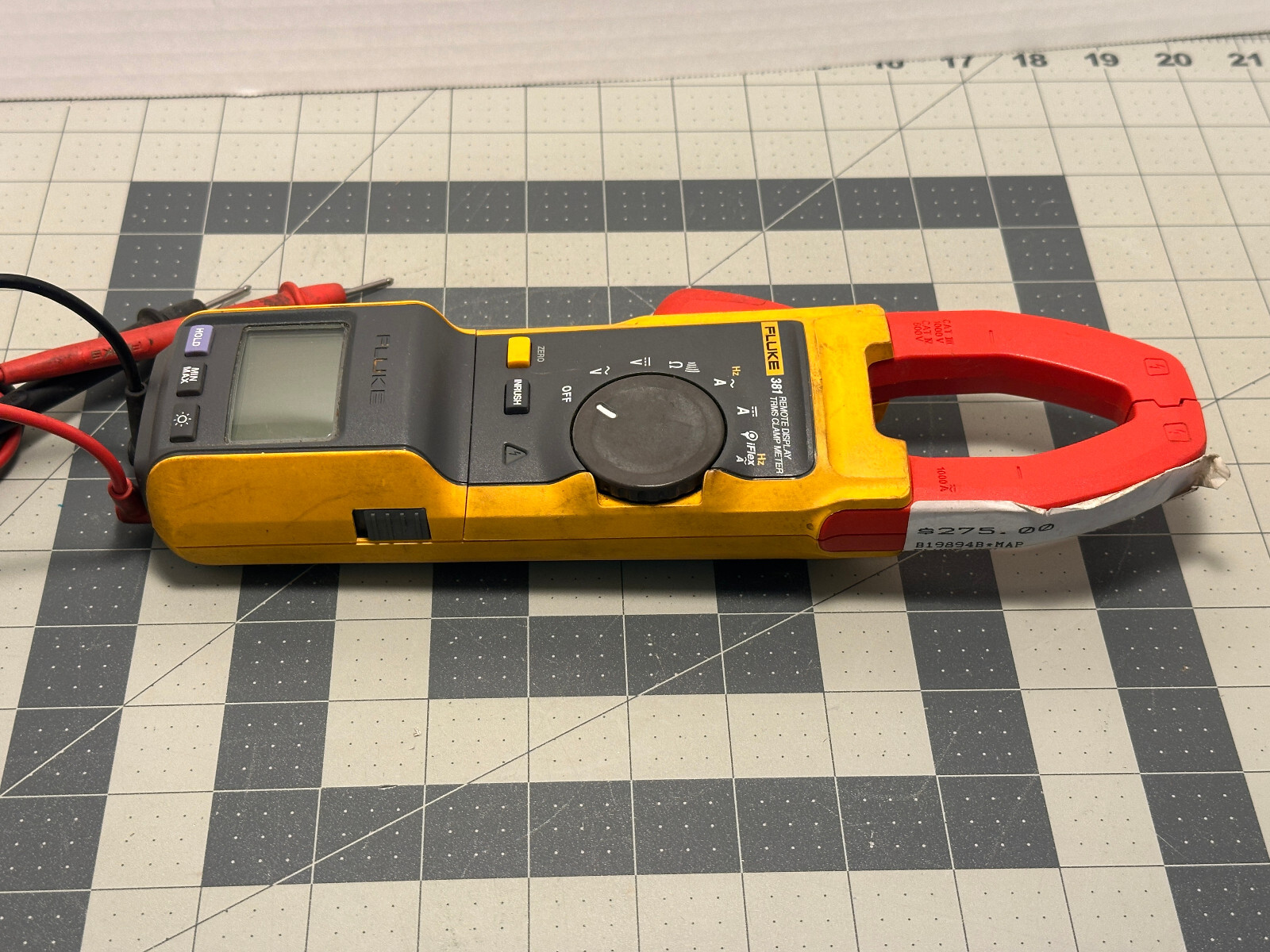 Fluke 381 Remote Display TRMS AC/DC Clamp Meter Multimeter w/ Probe Leads!