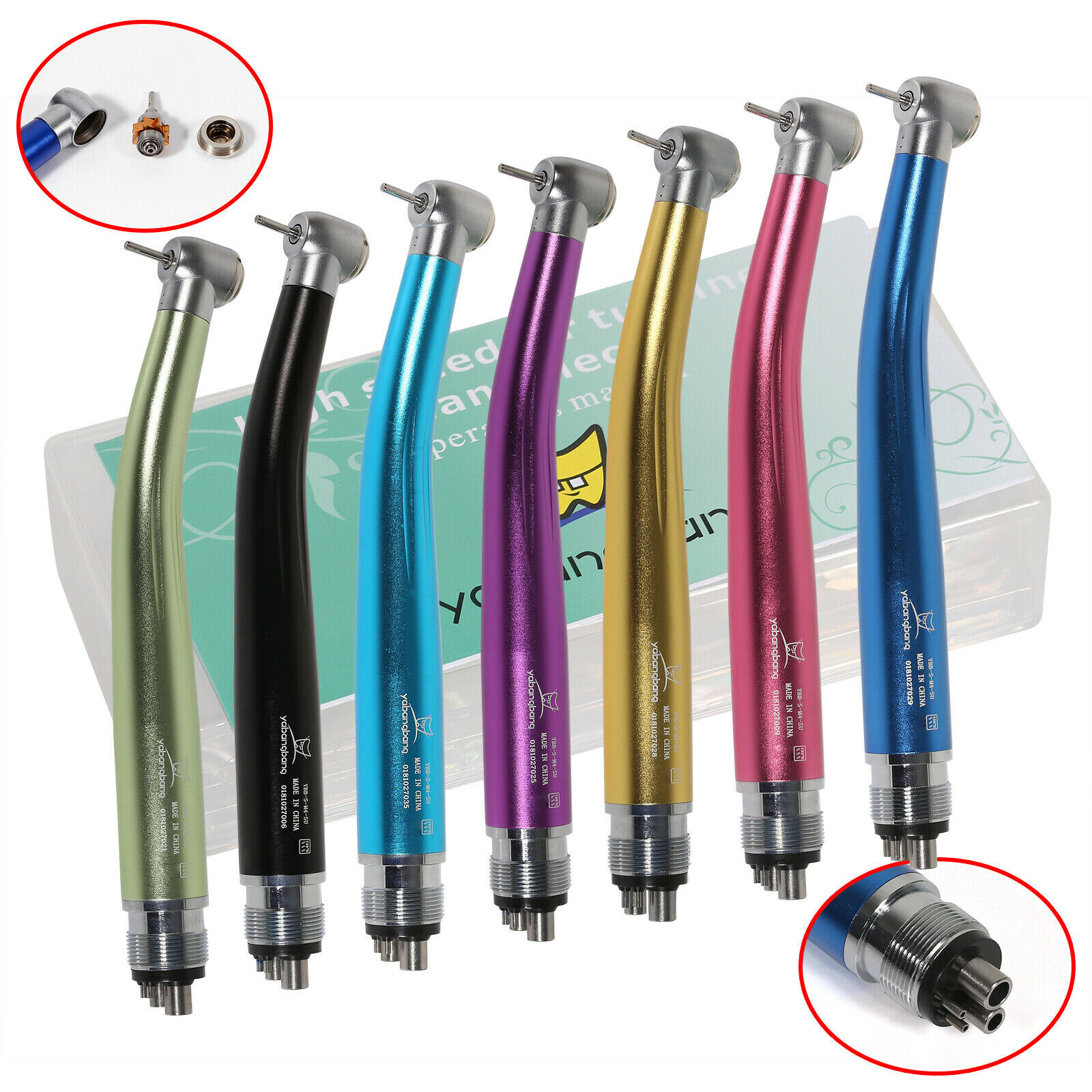 NSK Style Dental High speed Turbine Handpiece Cartridge Rotor 4/2 hole Colors