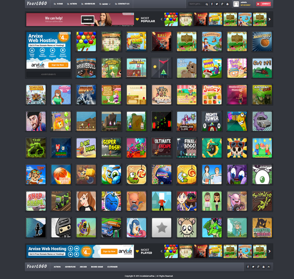 Flash Games Website – Automatic Update + Free Hosting with SSL