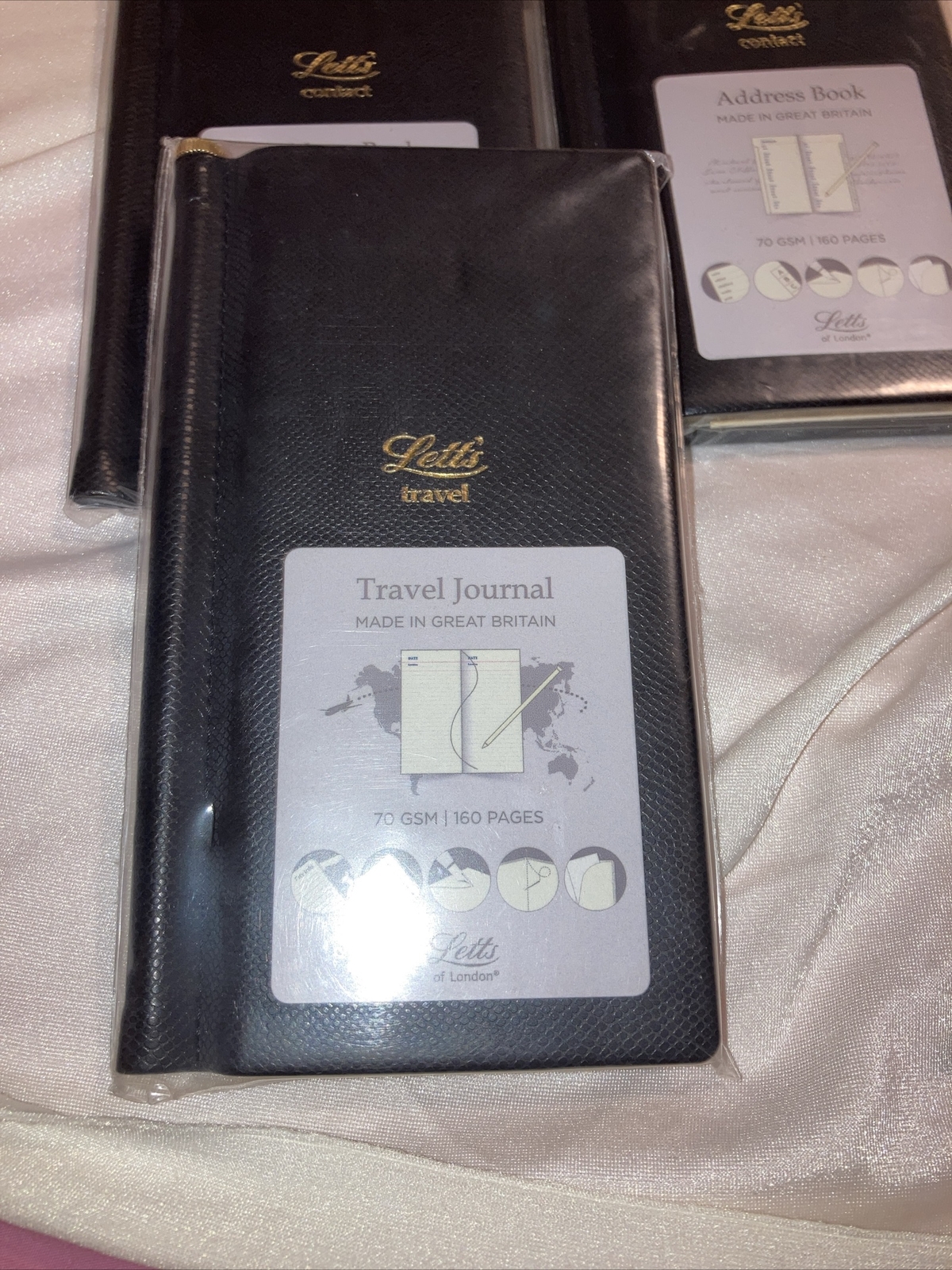 Lett’s of London UK Black Bonded Leather Journal 3×6 Vintage NOS SEALED 160 Pgs.