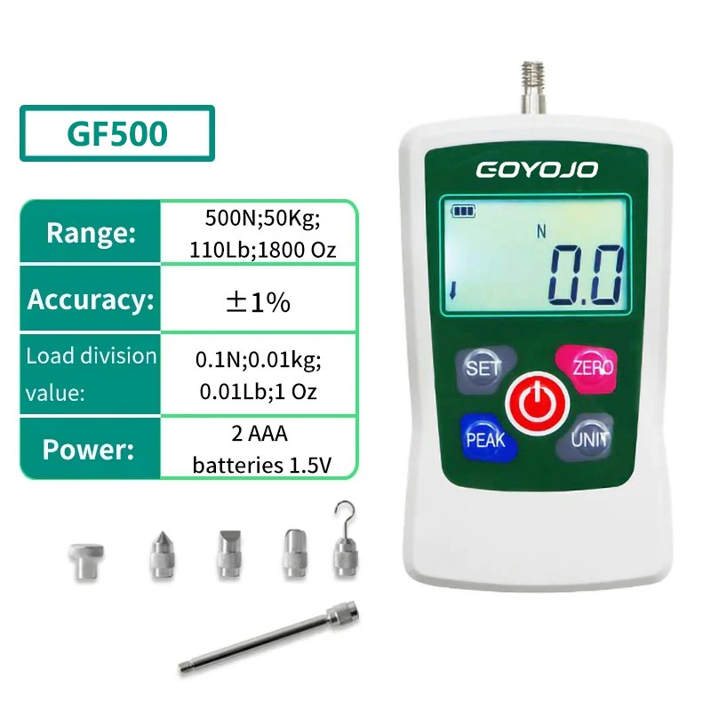 5-500N Portable Digital Force Gauge Auto Backlit LCD High Precision for Lab