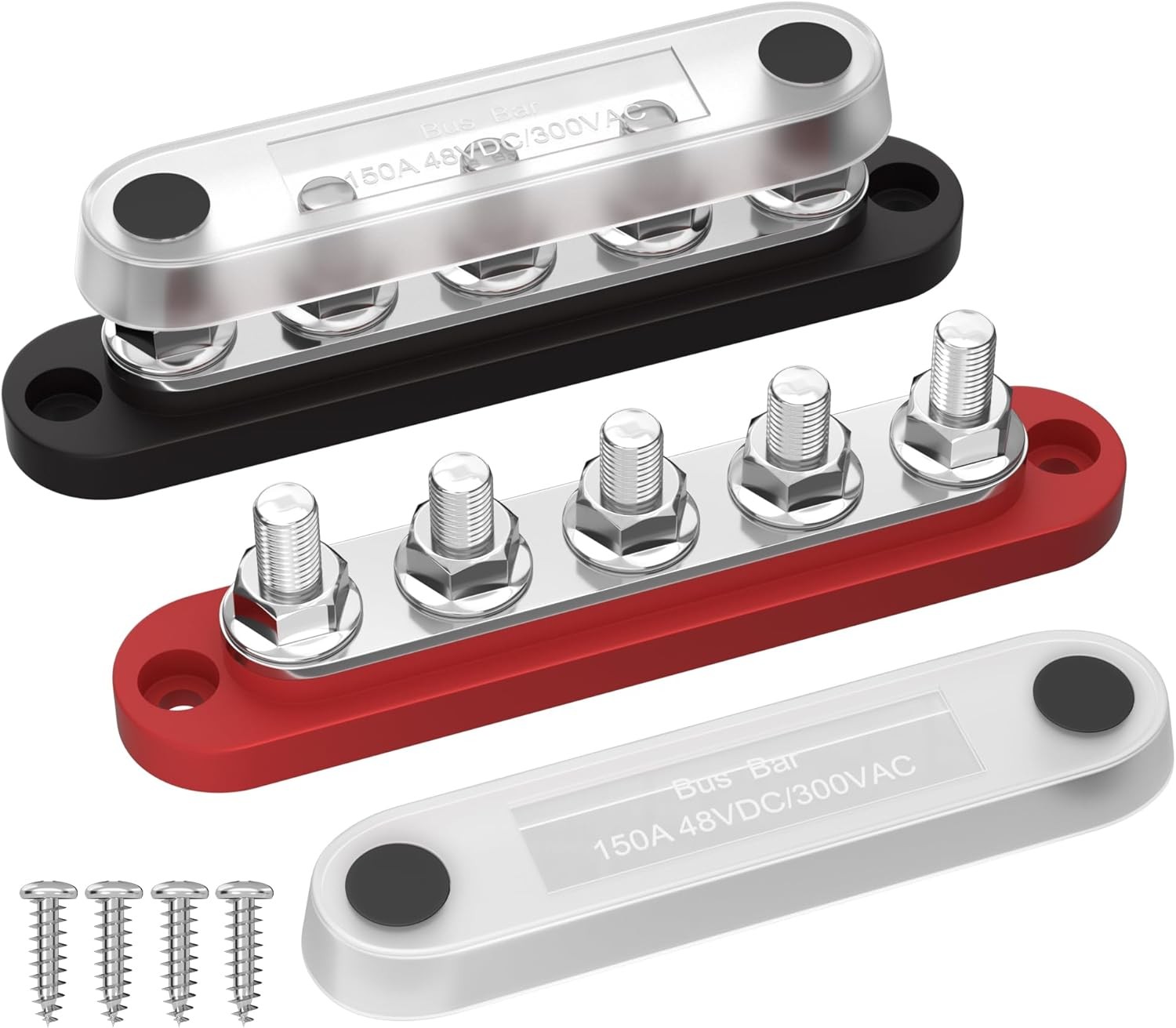 DaierTek Power Distribution Block with Cover Mini 5 x 5M6+0S, red or black
