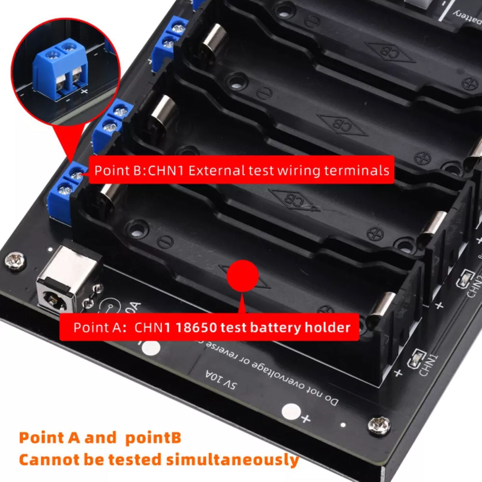 2.4in LCD Screen Internal Resistance Tester Apply 18650 battery holder