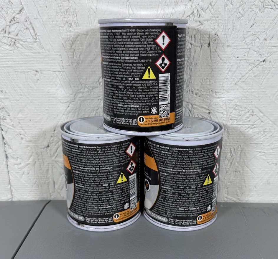 2 Cans Of HSS Liquid Rubber for Sealing & Repair (Gray, 7.7 OZ) Polymer 02/2026