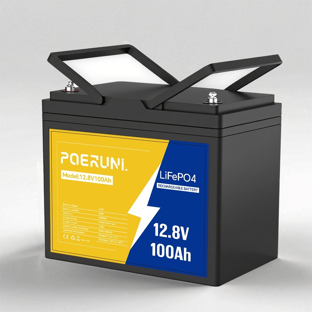 LiFePO4 Battery 12V 100Ah Deep Cycle Solar RV Camper Boat Marine Off-Grid 1280Wh