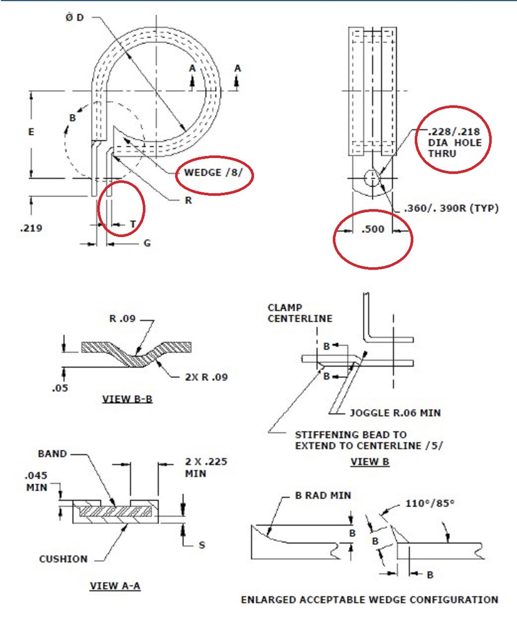 QTY8 LOOP 7/16″ CUSHIONED CABLE WIRE CLAMP NEOPRENE ALUMINUM UMPCO MS21919-WDG7