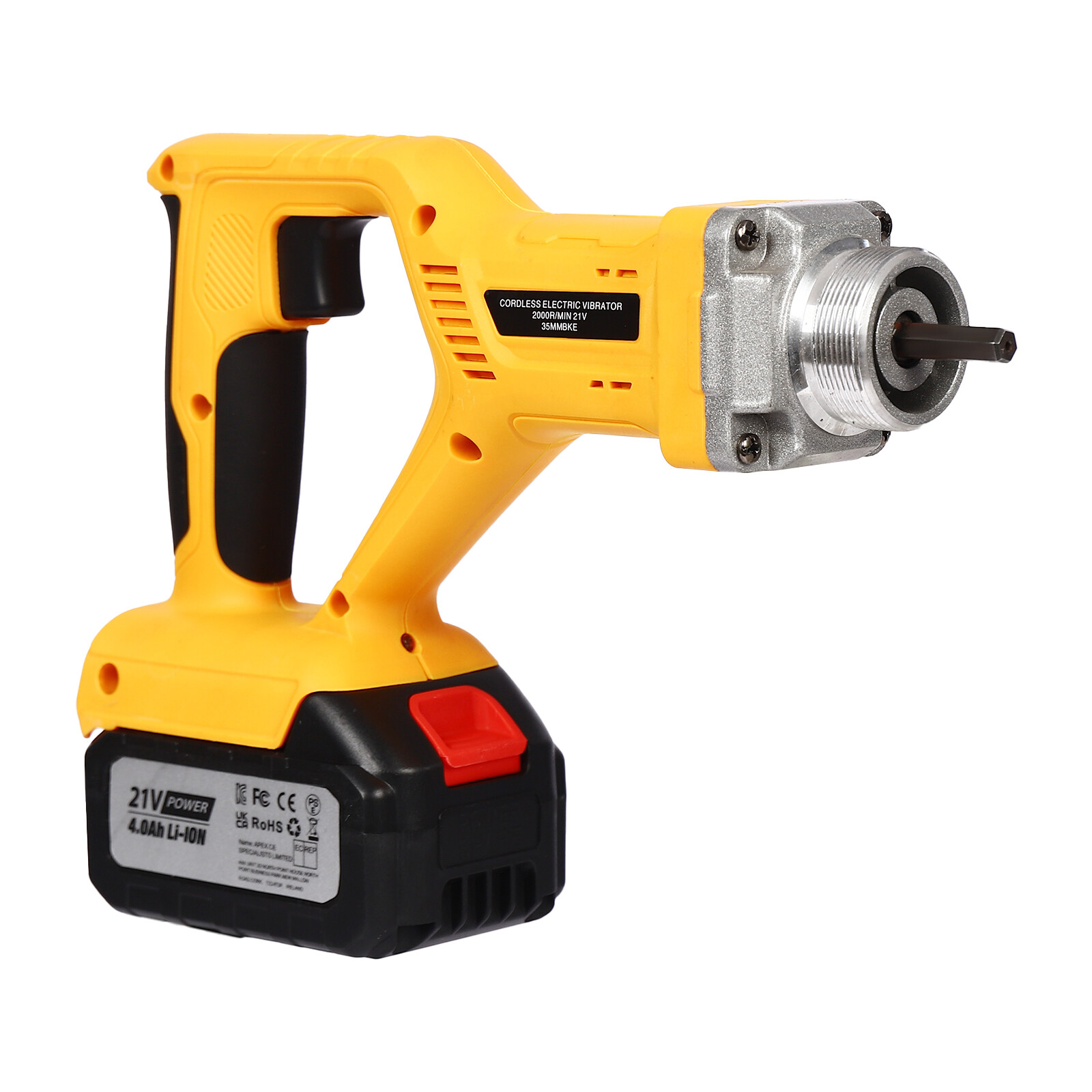 Concrete Vibrating Tool with 4.92ft Shaft, Battery Included, Ergonomic Design