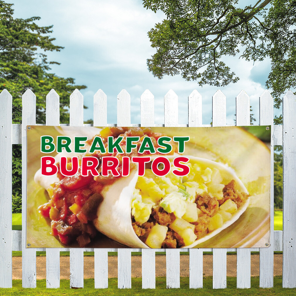 Vinyl Banner Multiple Sizes Breakfast Burritos Advertising Printing B Lifestyles