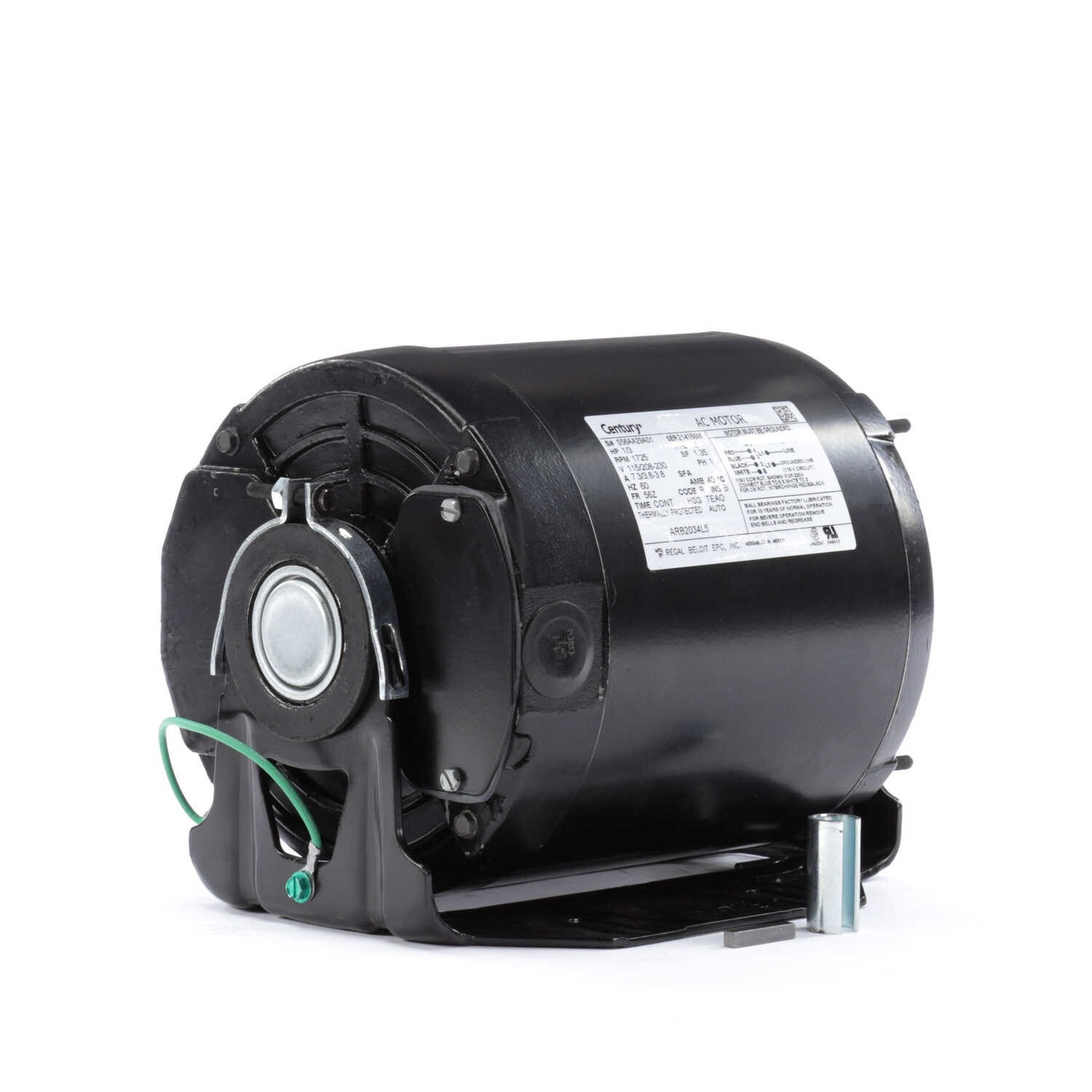Century ARB2034L5 Electric Motor 1/3 HP 1800 Rpm 1-PH 115/208-230 volt 56Z Frame