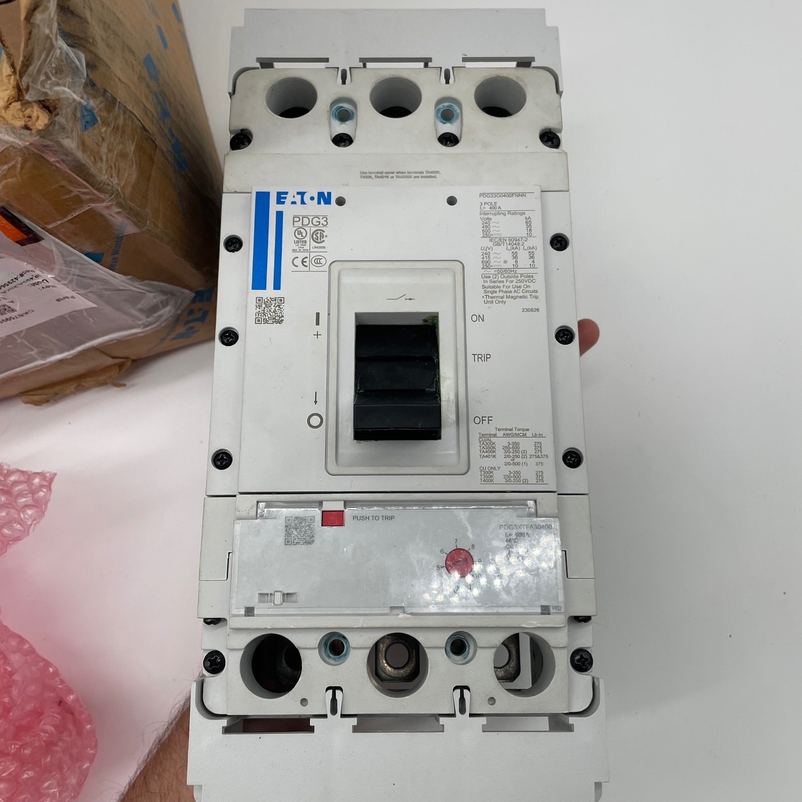 Eaton PDG33F0400B2NJ Power Defense 400A 3-Pole 600V Circuit Breaker PXR10 NIB