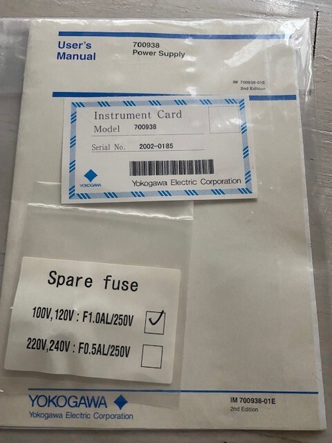 New Yokogawa current probe 701930, 150A with power supply 701938 (120V)