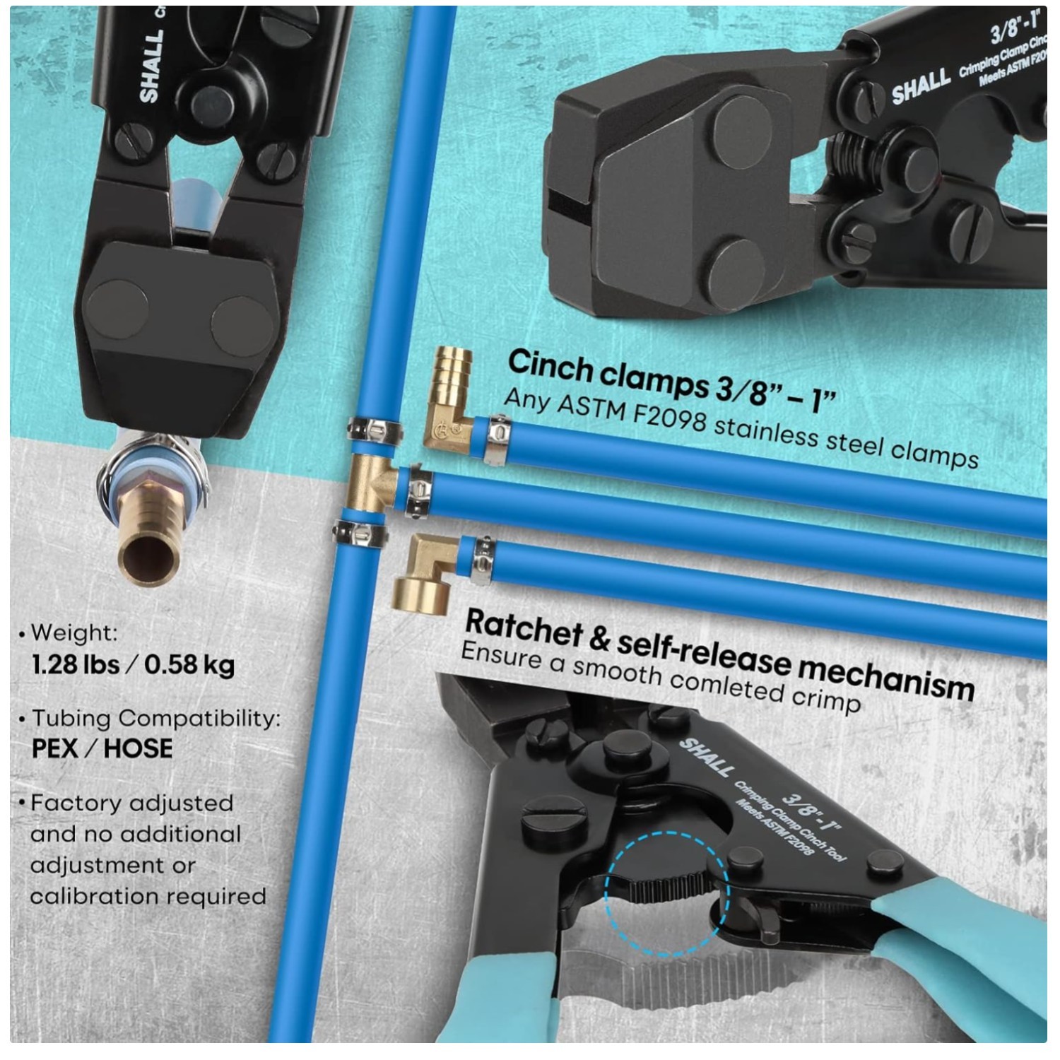 Pex Crimping Clamp Cinch Tool Kit