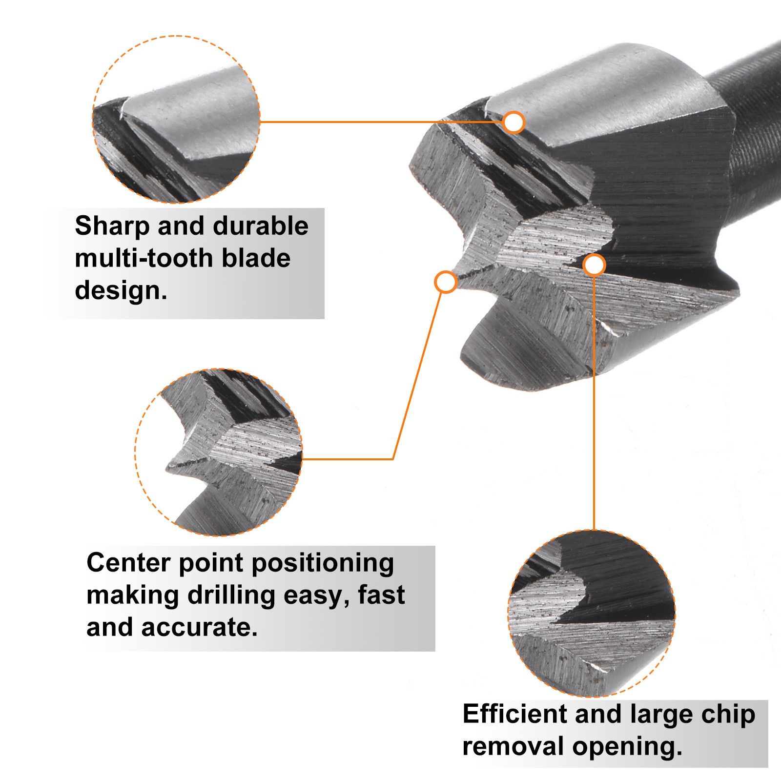 Forstner Drill Bit – 25/64″(10mm) Carbon Steel Hex Shank Wood Drilling Bit