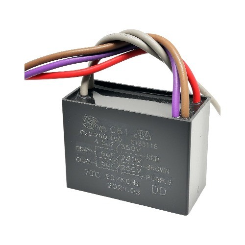 C61 Ceiling Fan Capacitor 5 Wire 250VAC 4.5uF+5uF+6uF 350/300V