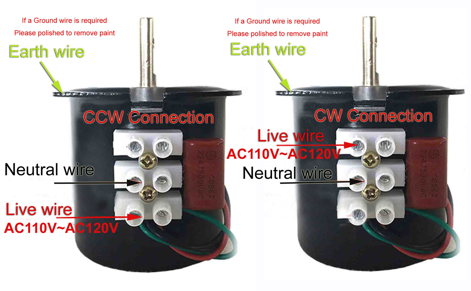Synchronous Motor 60KTYZ AC 110V 80 rpm/m CW/CCW 14W Gear Motor