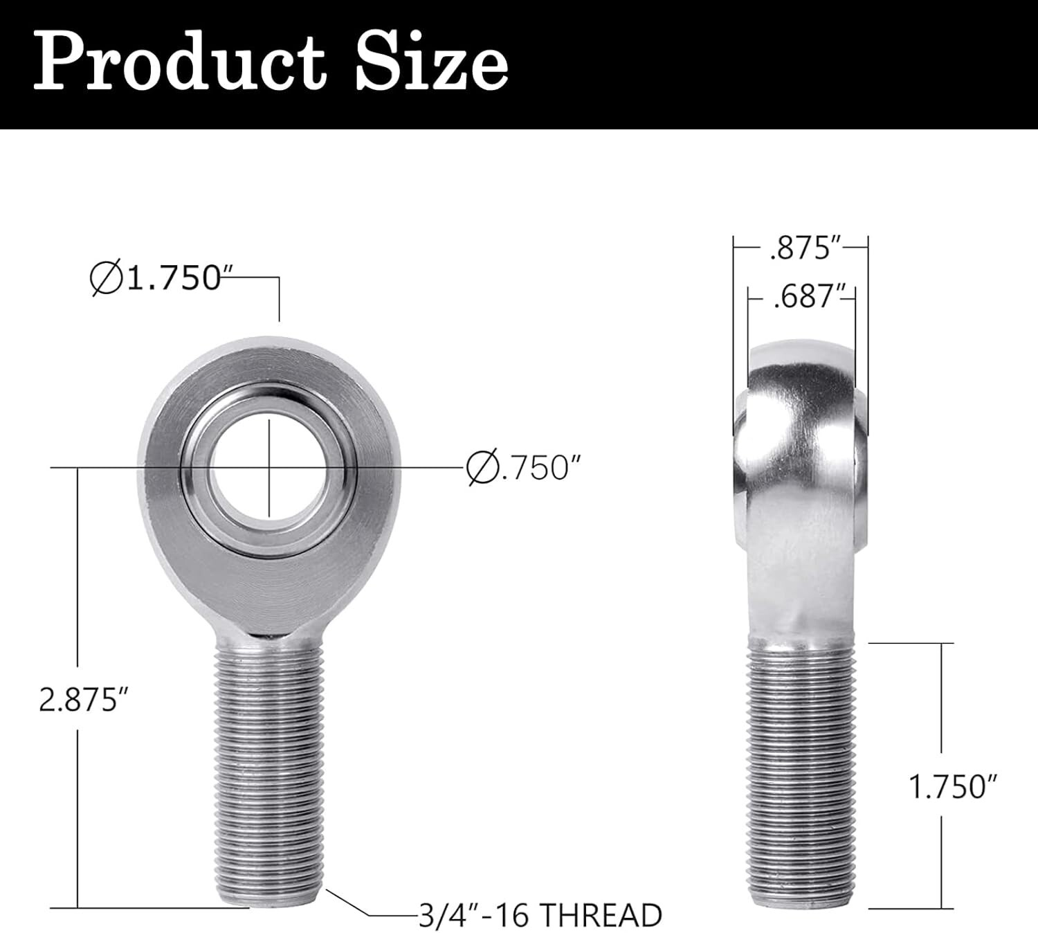 3/4» Heim Joints Rod End Kit, 750” Chromoly Joints Panhard Kit Right and Left H