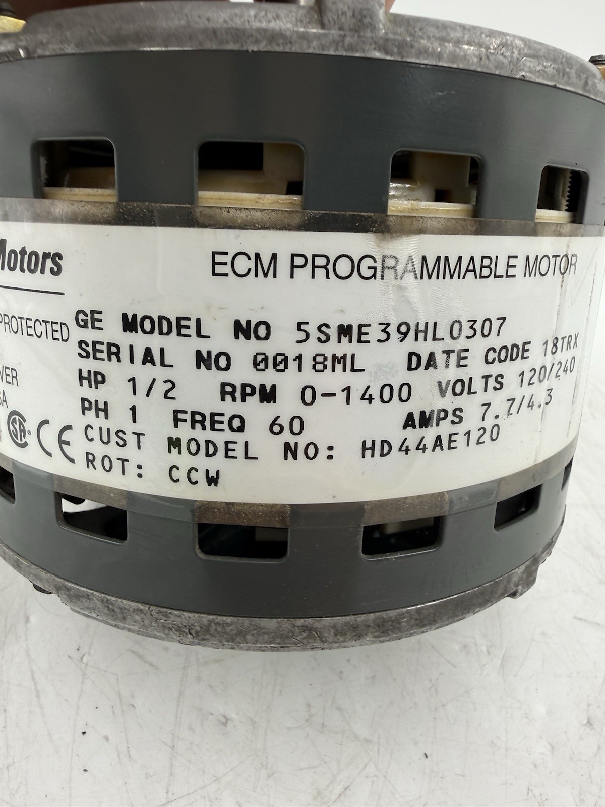 GE ECM Motor 5SME39HL0307 MOTOR ONLY NO ECM #B1-148