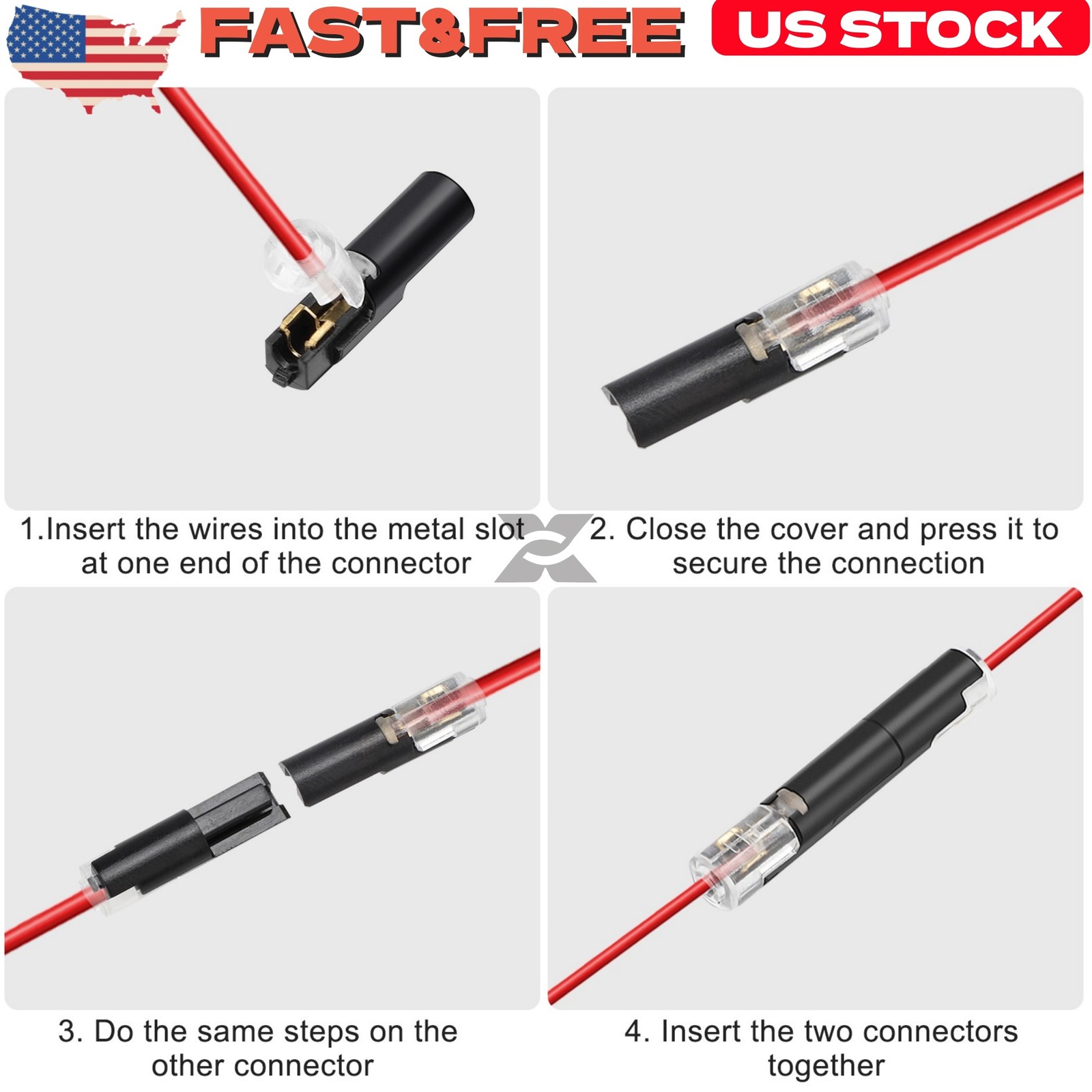 80Pcs Quick Wire Connectors Reusable Plug-In Cable Terminal Blocks