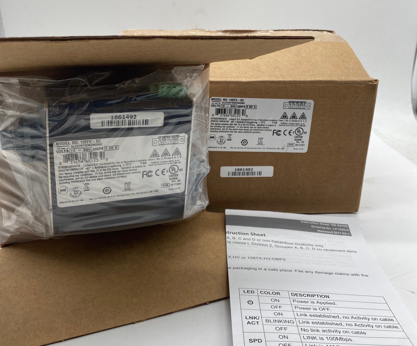 Red Lion Controls 150FX-SC Industrial 4-Port Ethernet Switch