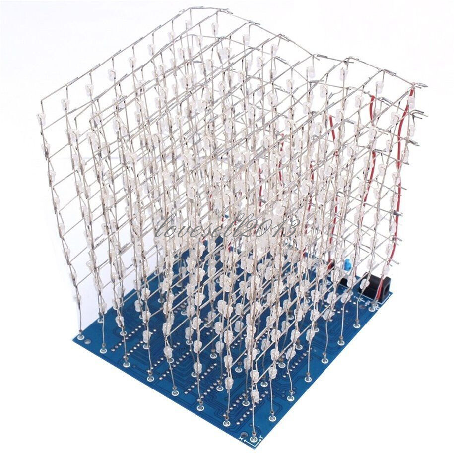 3D Light Squared DIY Kit 8x8x8 3mm LED Cube Blue Ray LED NEW
