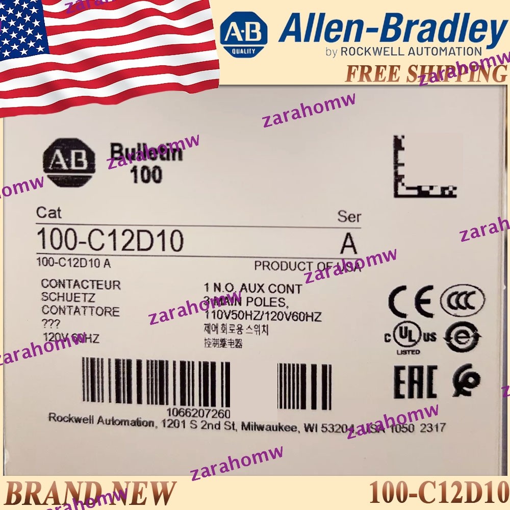 Brand New AB 100-C12D10/A 12A Contactor Screw Terminals Free Ship 100C12D10 serA