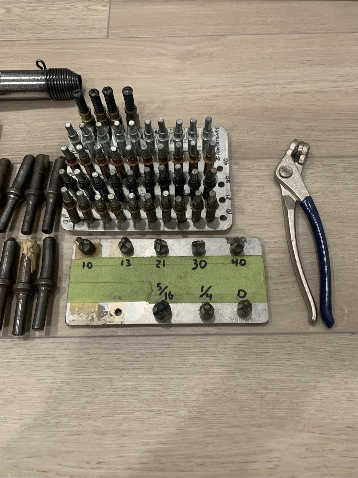 Aircraft Sheet Metal Riveting Tool Lot Clecos Rivet Sets Pneumatic Tool Aviation