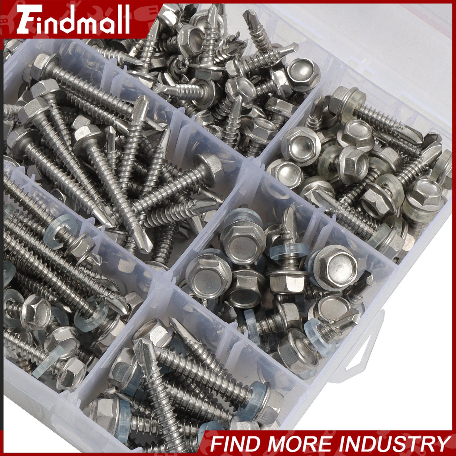 370Pcs #8#10#14 Self Drilling Screws Assortment Kit,410 Stainless Steel